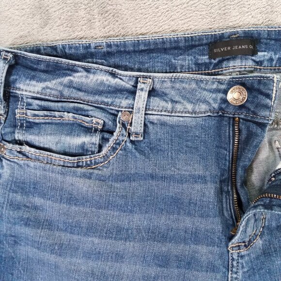 Silver Jeans Women 38x28, Tag 18x33 Suki Bootcut Blue Denim Stretch Western - Picture 5 of 13